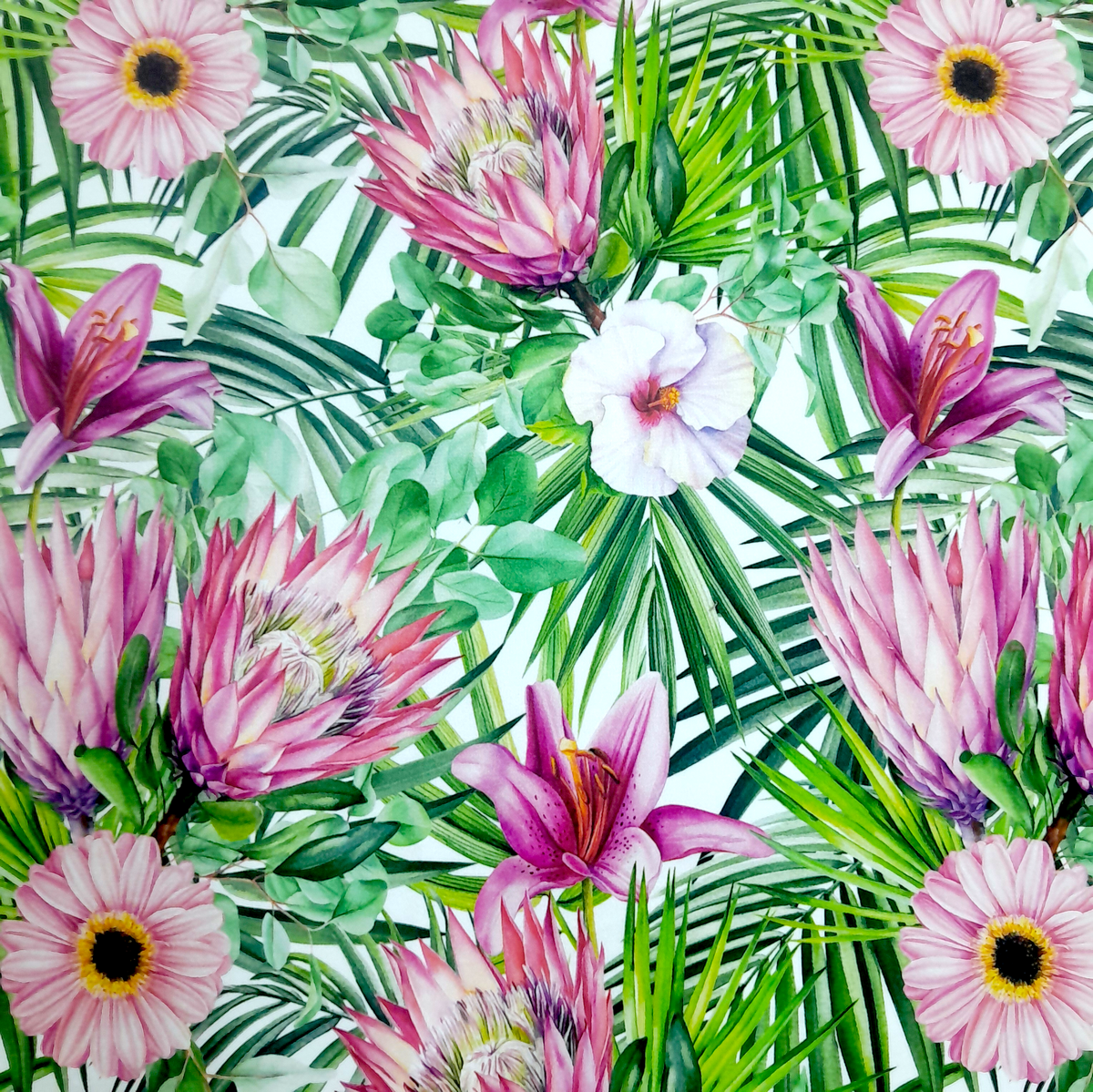 Loomcraft Fabrics Printed velvet Upholstery Printed Velvet Gerbera 140 cm