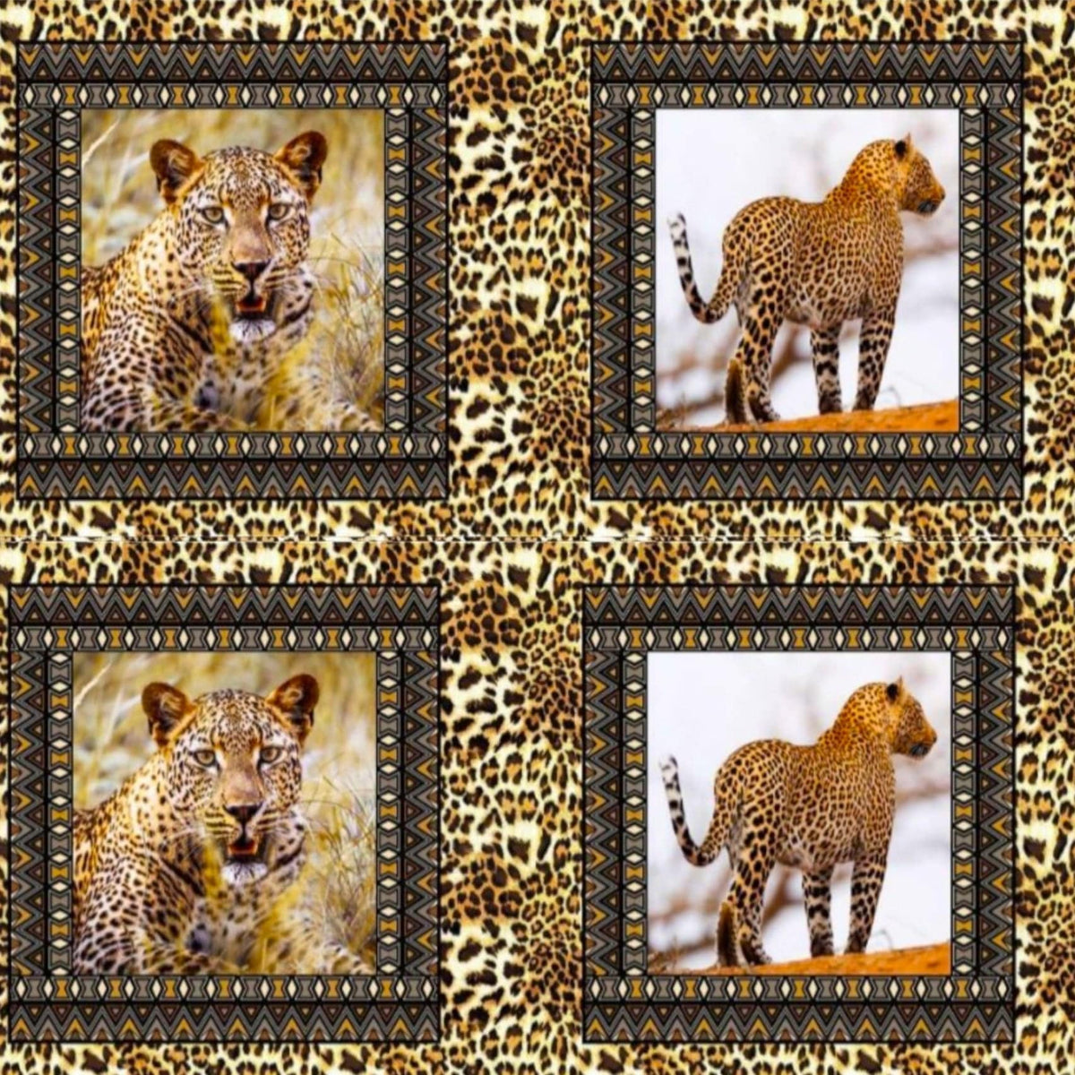 Loomcraft Fabrics Upholstery Fabric Leopard Upholstery Velvet Fabric Scatter Panels Animals 145 cm