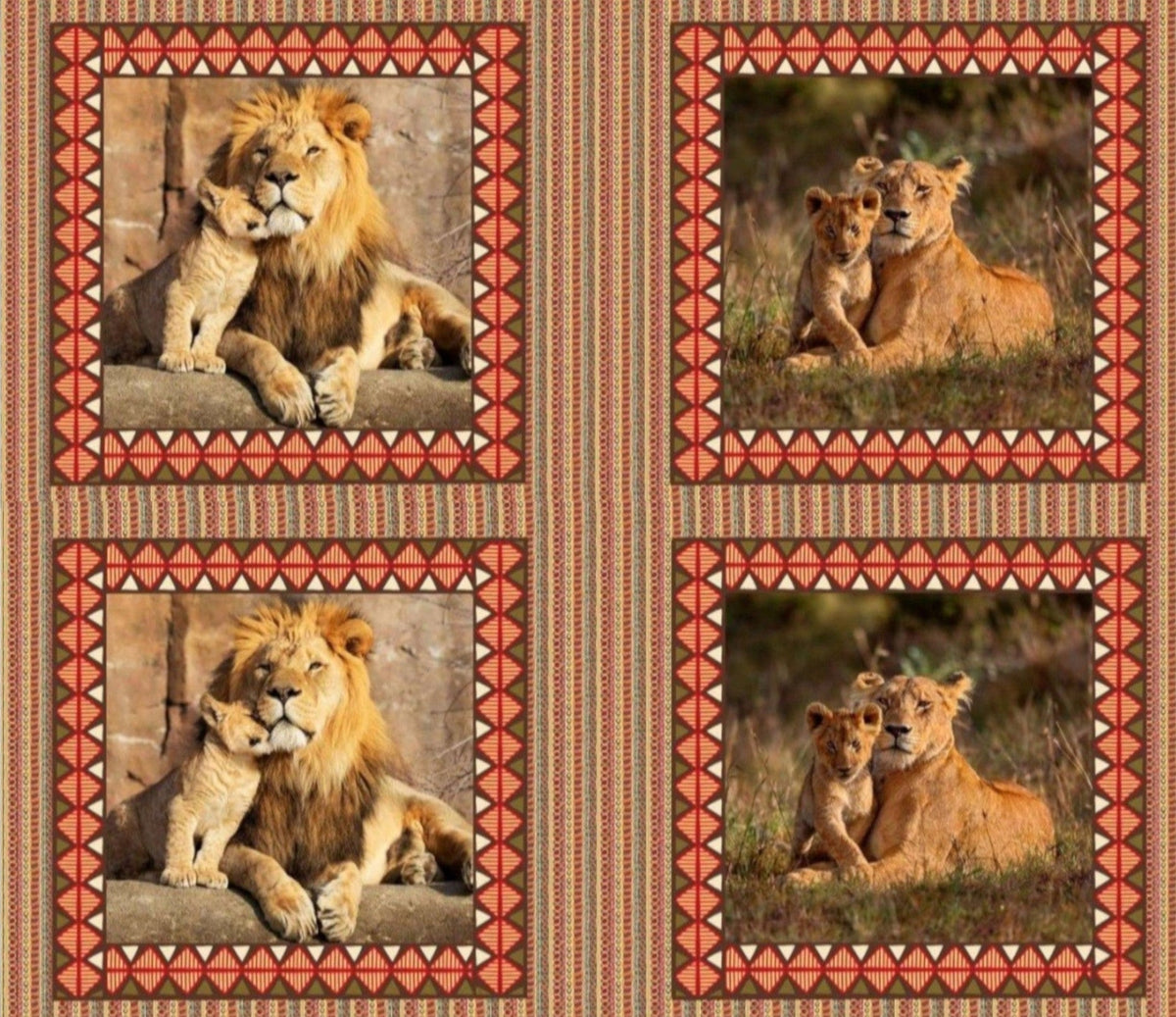 Loomcraft Fabrics Upholstery Fabric Lion Upholstery Velvet Fabric Scatter Panels Animals 145 cm