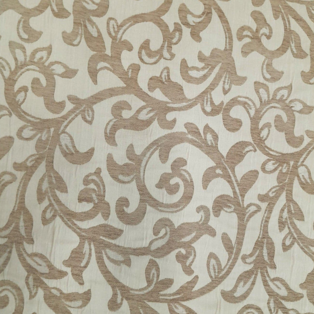 Loomcraft Fabrics Upholstery Fabric Upholstery Tapestry Chenille Floral Beige 140 cm