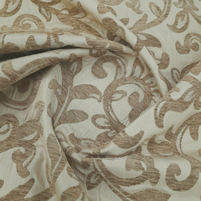 Loomcraft Fabrics Upholstery Fabric Upholstery Tapestry Chenille Floral Beige 140 cm