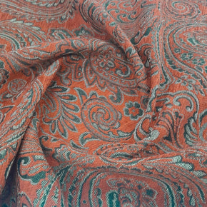 Loomcraft Fabrics Upholstery Fabric Upholstery Tapestry Chenille Floral Dark Red 140 cm
