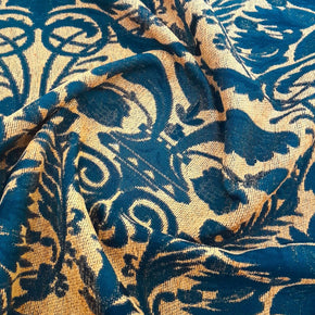 Loomcraft Fabrics Upholstery Fabrics Upholstery Tapestry Chenille Floral Orange 140 cm