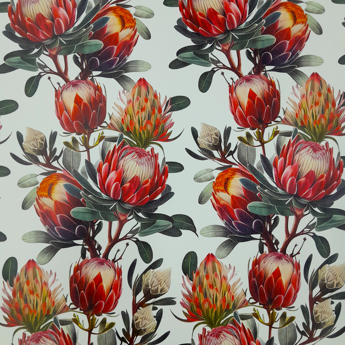 Loomcraft Fabrics Upholstery Vinyl Fabric Upholstery Printed Vinyl Botanical Protea 145 cm