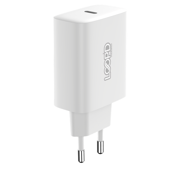Loopd Charging Cable Loopd 1 Port 20W PD Charger-White (7672134926425)