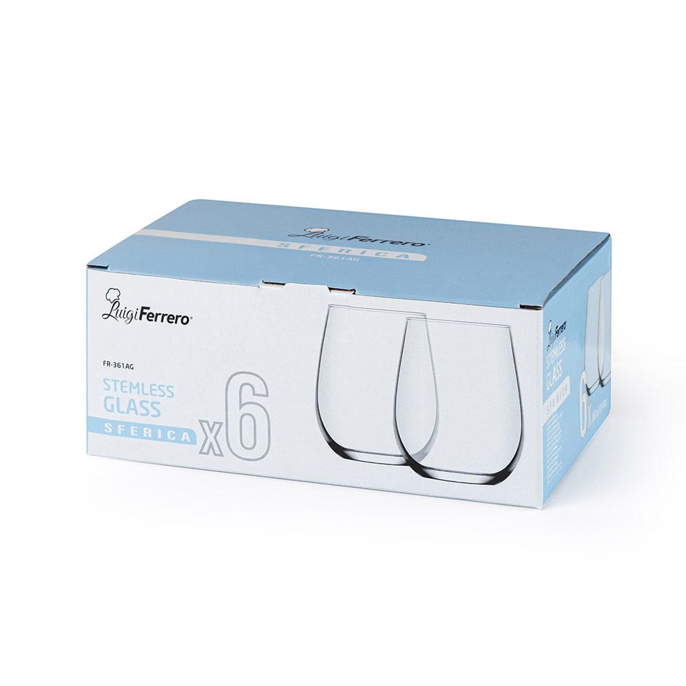 Luigi Ferrero GLASS Luigi Ferrero 360ml Stemless Glass Tumbler Set of 6 (7646114545753)