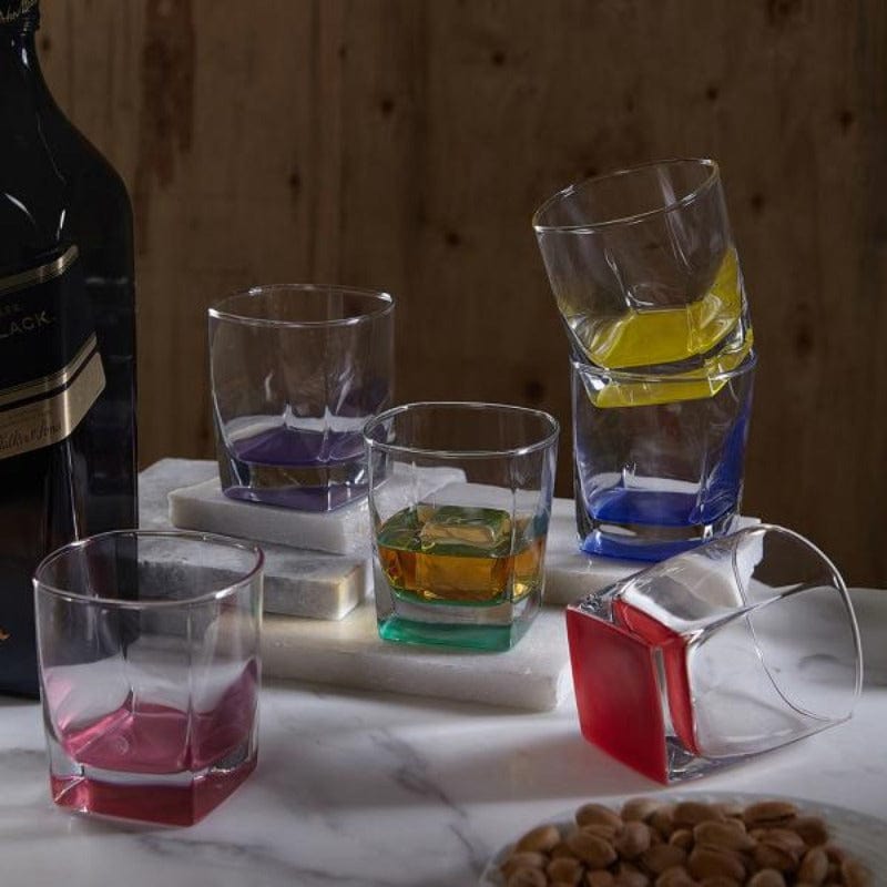 Luminarc CRYSTAL GLASS Luminarc Sterling Rainbow Assorted Glass Tumbler 300ml Set of 6 (7288110481497)