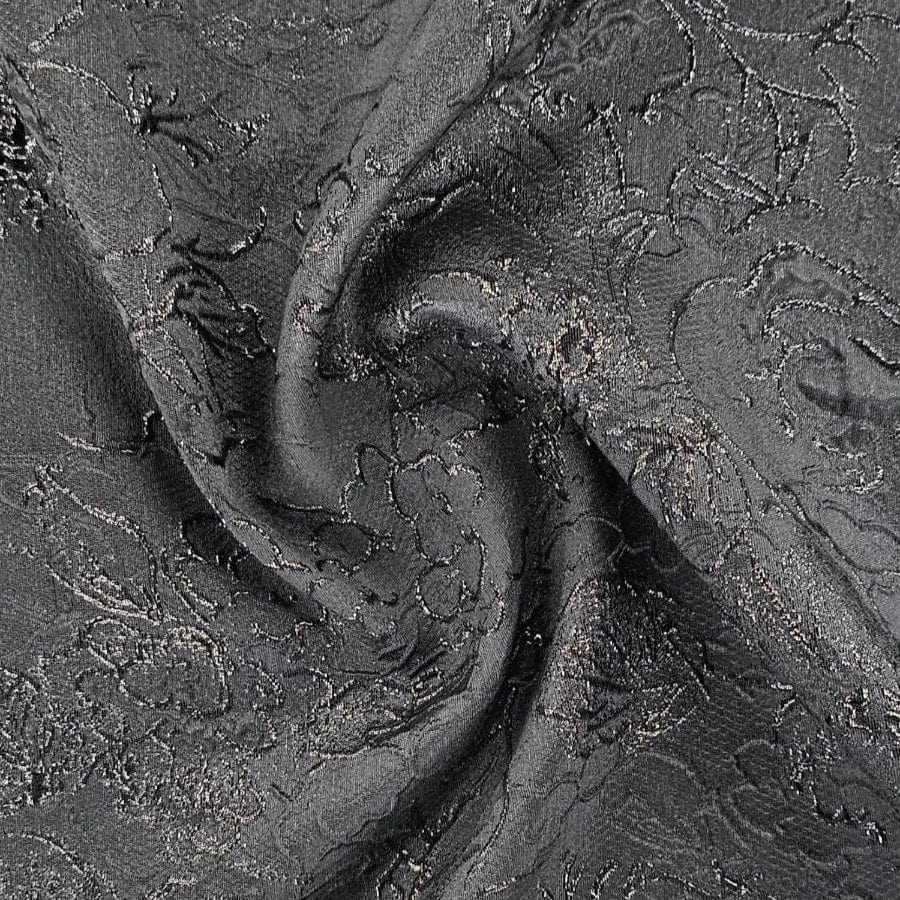 LUMY BROCADE Dress Fabric Black Brocade Fabric 150cm