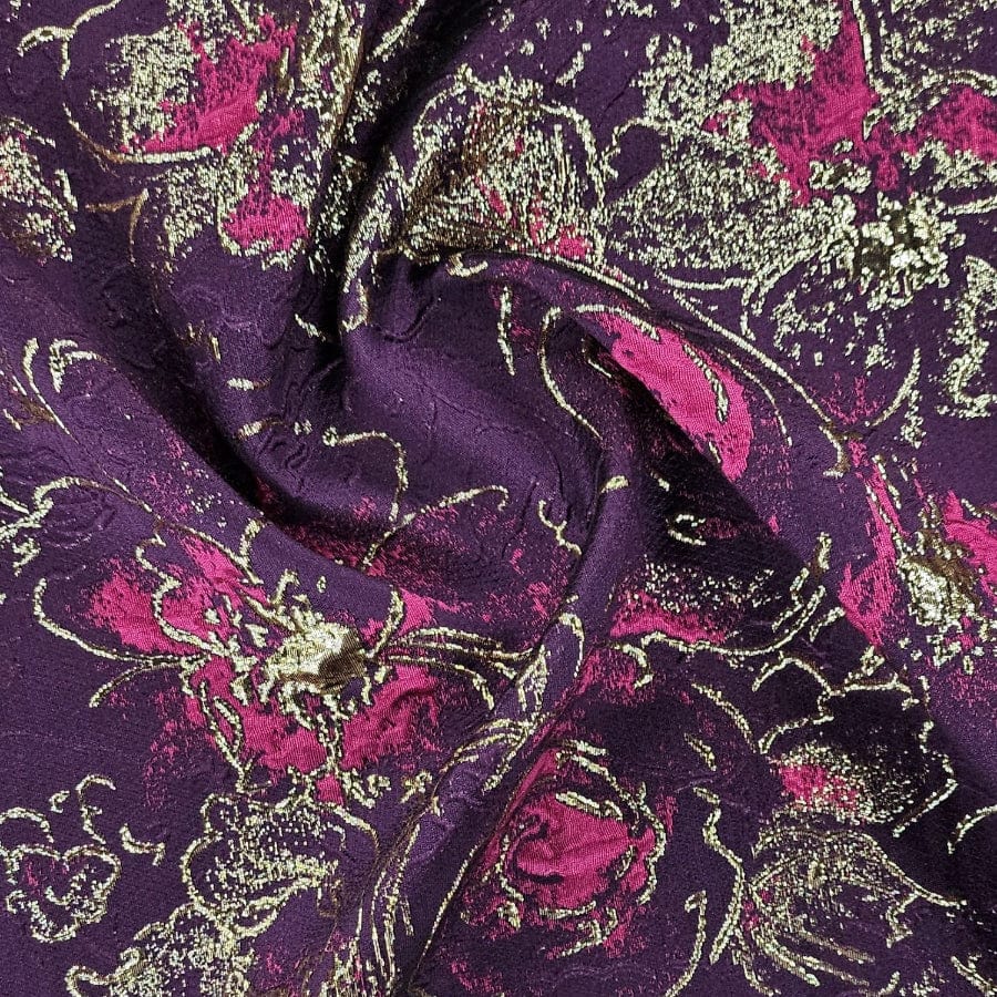 LUMY BROCADE Dress Fabric Burg /Maroon Brocade Fabric 150cm