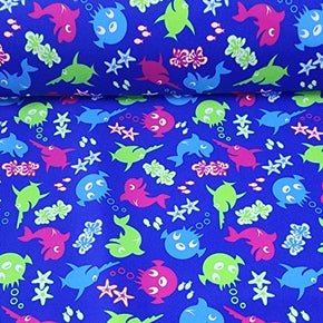 LYCRA Dress Fabrics Printed Lycra Fabric Sword Fish 150cm (7306416423001)