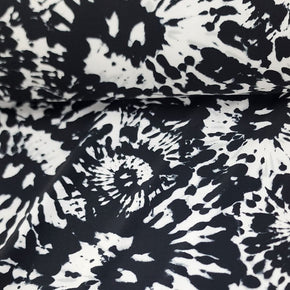 LYCRA Dress Fabrics Printed Lycra Fabric Tye Dye Black 150cm (7306415702105)