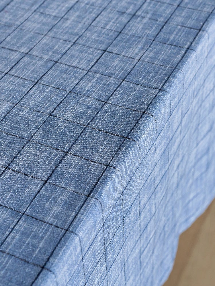 M.M Linen BEDSPREAD Linen House Tablelinen Oxford Grid Navy (7301512560729)
