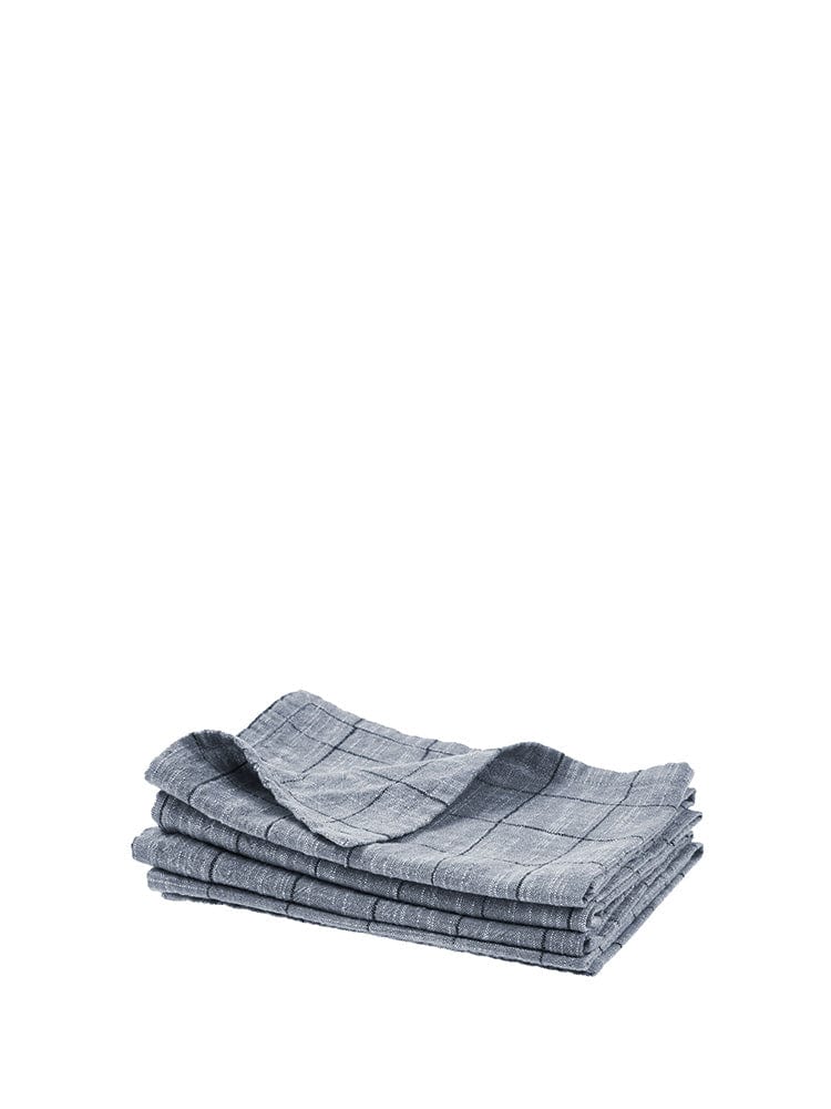 M.M Linen BEDSPREAD Linen House Tablelinen Oxford Grid Navy (7301512560729)