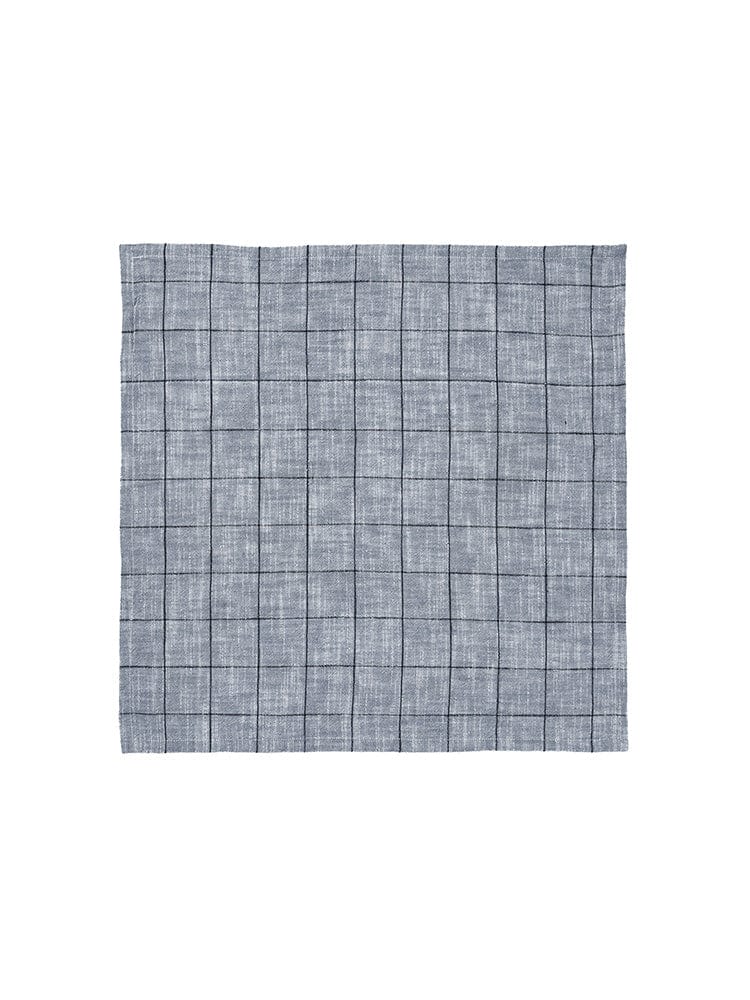 M.M Linen BEDSPREAD Linen House Tablelinen Oxford Grid Navy (7301512560729)