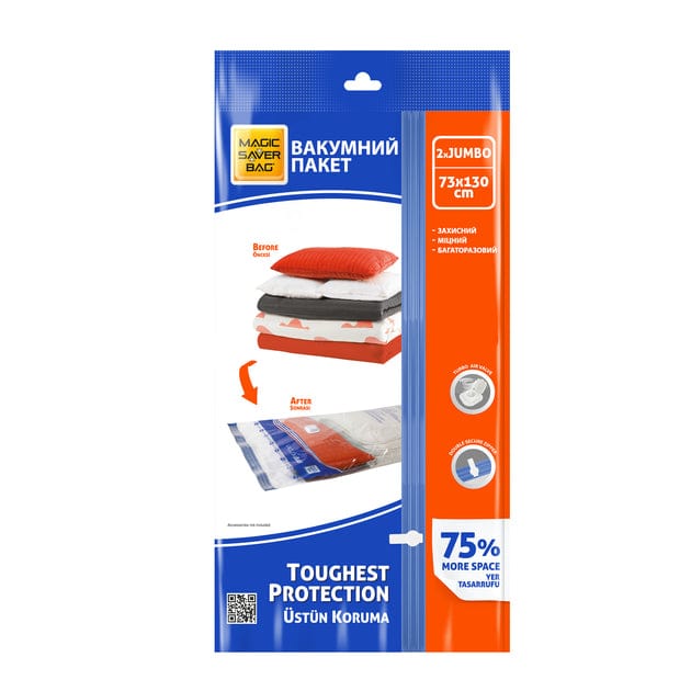 Magic Saver Bag Vacuum Bag Magic Saver Bag Vacuum Bag For Clothes 2xJumbo 73x130cm MSVB2J (7697980981337)