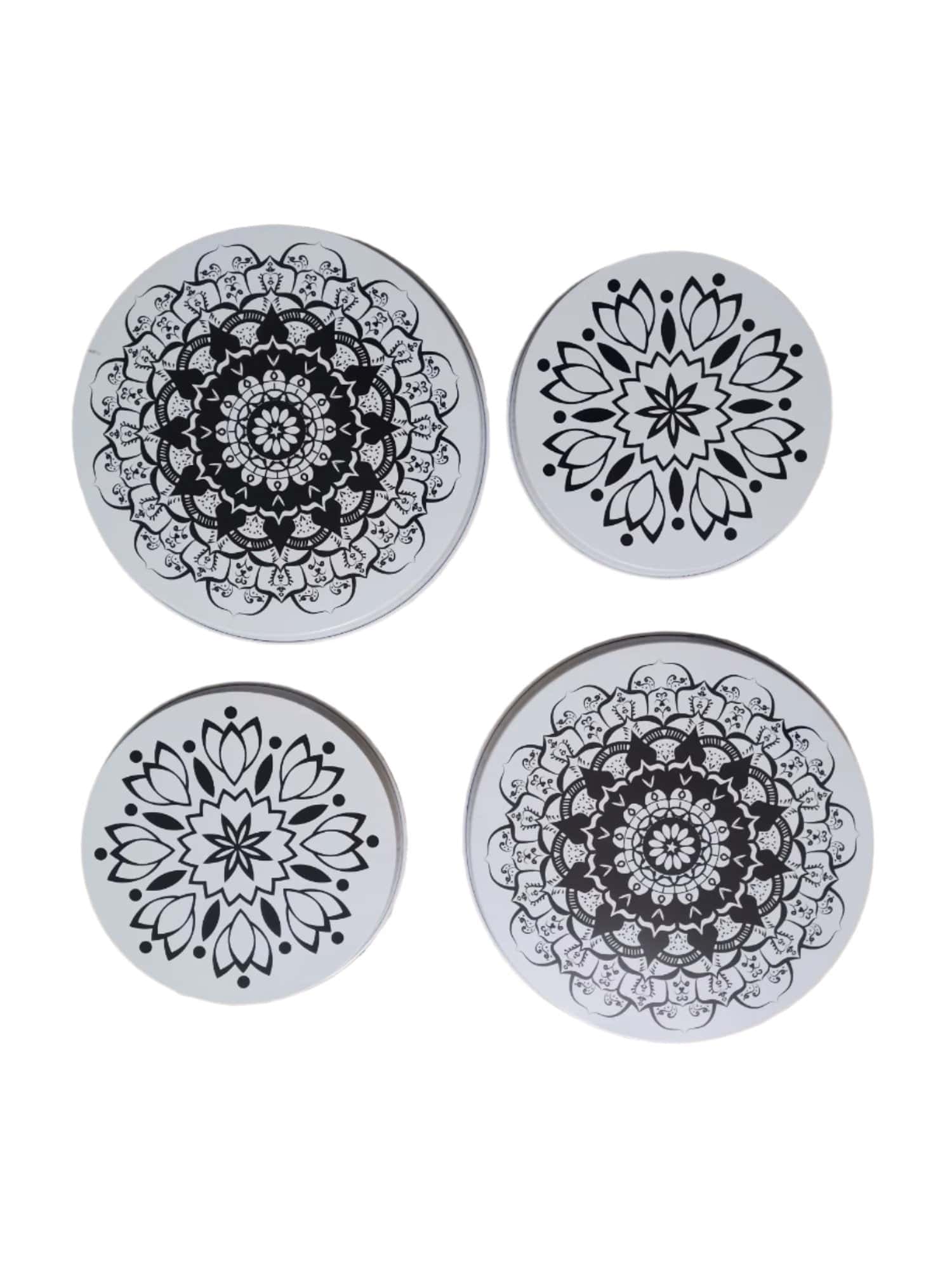 Mainstay Stove Plate Covers Mainstay 4 Pce Stainless Steel Stove Plate Covers Monotone Mandala MAV2566 (7825755045977)
