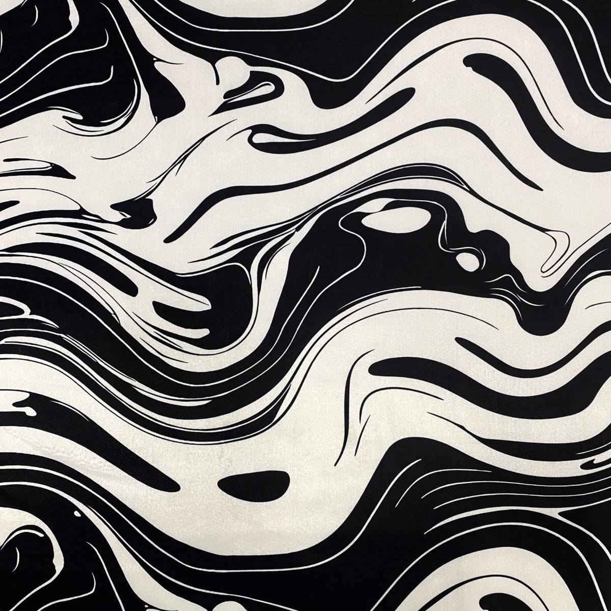 Piano Velvet Upholstery Fabric Marble Black/White 140 cm.