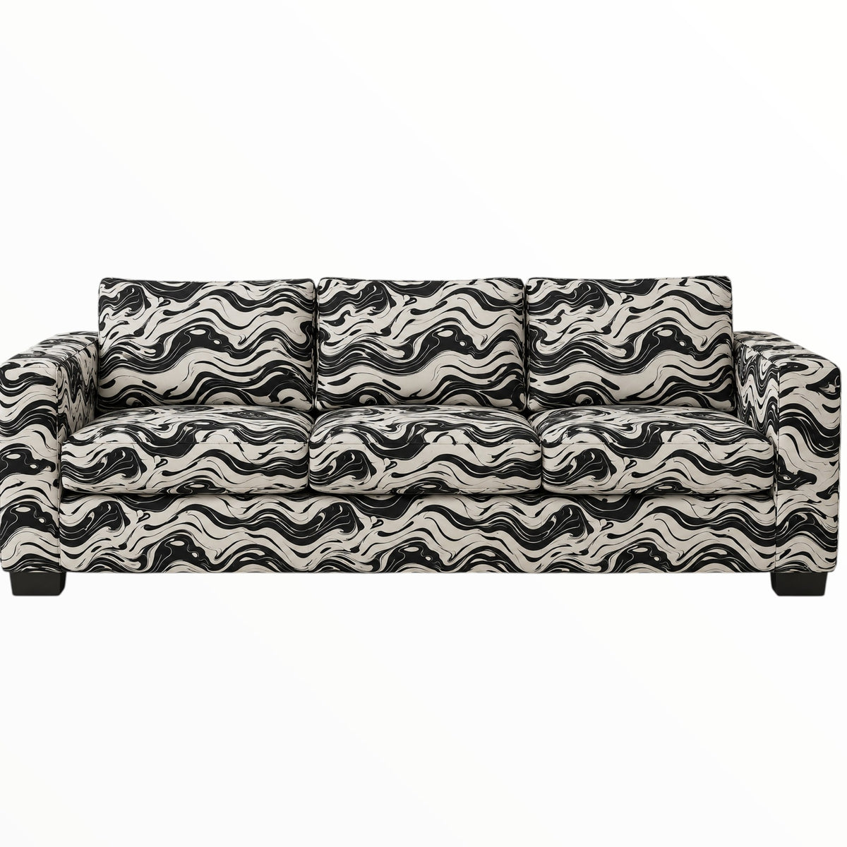 Piano Velvet Upholstery Fabric Marble Black/White 140 cm.