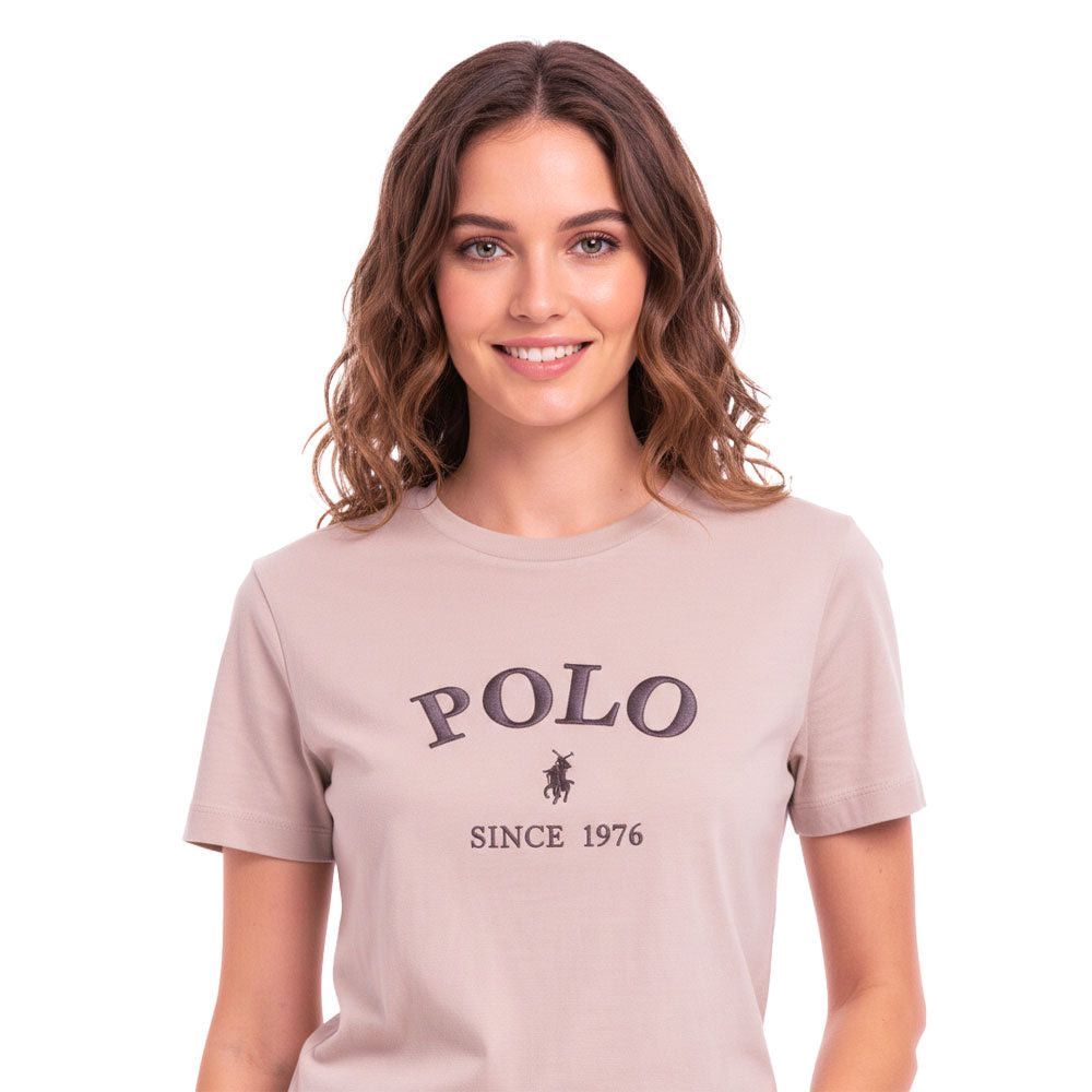 Polo Womens Charli Embroidered T-Shirt In Marshmallow 0070199.