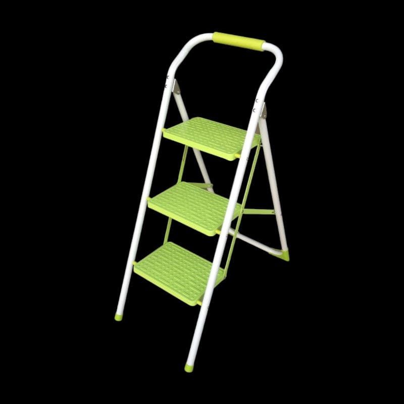 MAXI LADDERS 3 STEP LADDER GREEN Maxi Ladders 3-Step Steel Ladder with Soft Grip PT2060-3