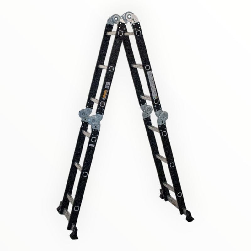 MAXI LADDERS LADDER Maxi Ladders 4x3 Black Steel 3.5 mm Multipurpose Ladder with Tool Box