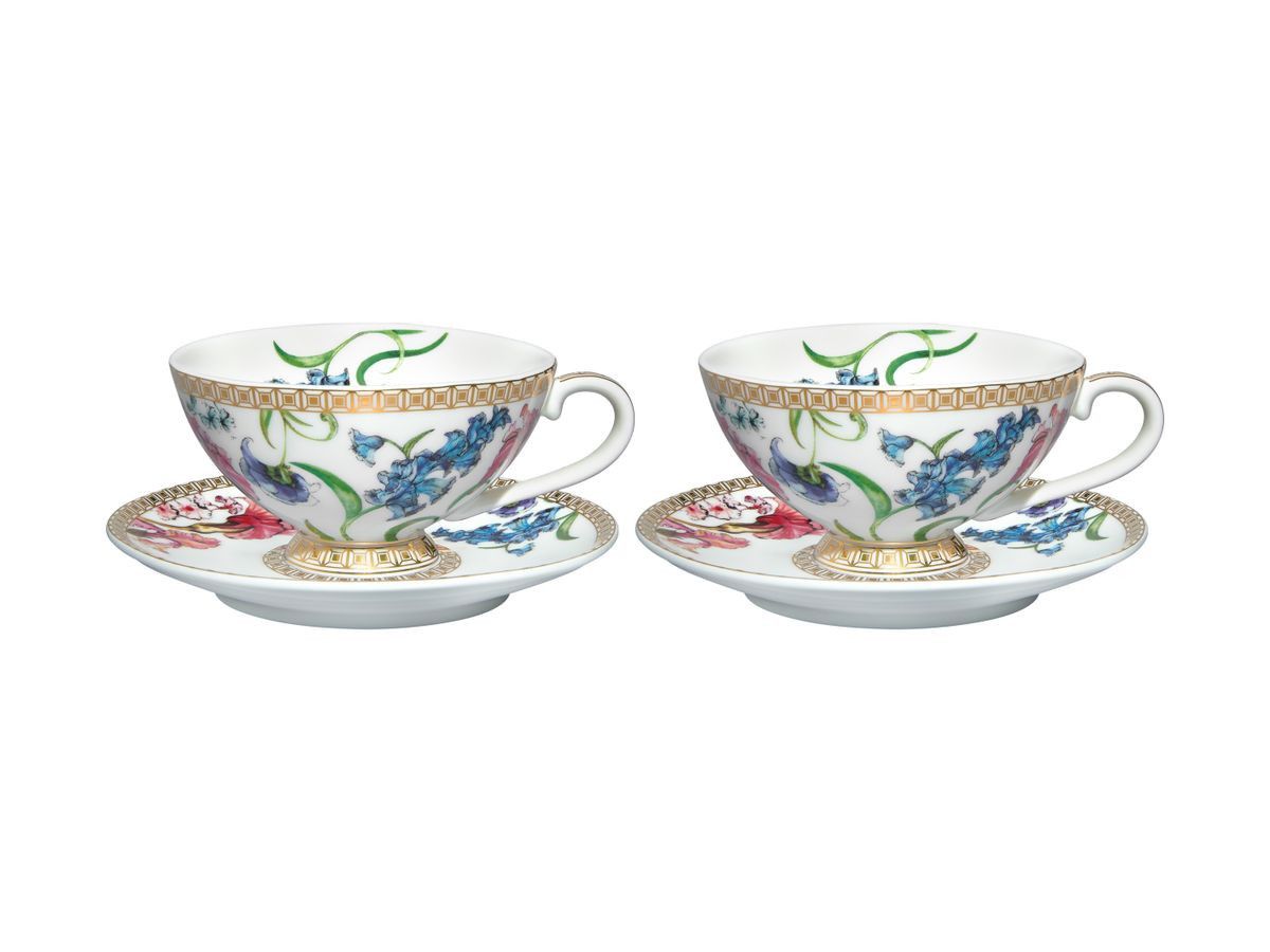 Maxwell & Williams Cup & Saucer Maxwell & Williams Estelle Michaelides Mystique Demi Cup & Saucer Set of 2 90ml White HV0575G