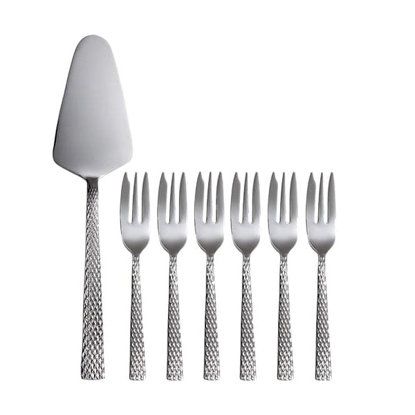 Maxwell & Williams CUTLERY Maxwell & Williams Diamonds Cake Server & Fork Set 7 Piece MY0040