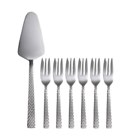 Maxwell & Williams CUTLERY Maxwell & Williams Diamonds Cake Server & Fork Set 7 Piece MY0040