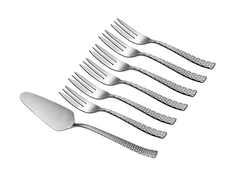 Maxwell & Williams CUTLERY Maxwell & Williams Diamonds Cake Server & Fork Set 7 Piece MY0040