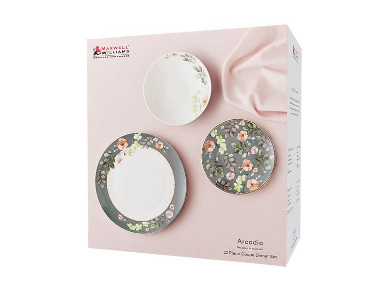 Maxwell & Williams Dinner Set Maxwell & Williams Arcadia Coupe Dinner Set Green 12 Piece YD0036