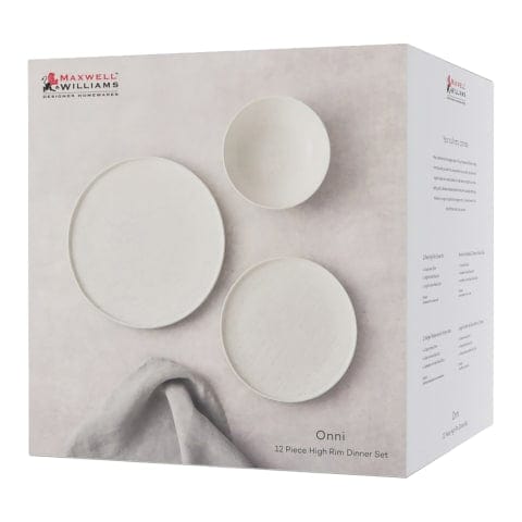 Maxwell & Williams Dinner Set Maxwell & Williams Onni High Rim Dinner Set 12 Piece Speckle AX0546 (7888679895129)