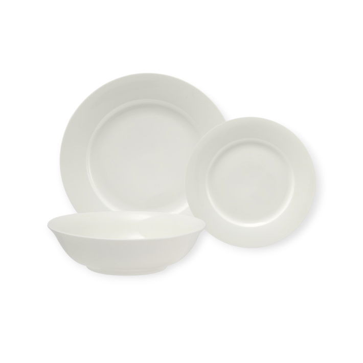 Maxwell & Williams Dinner Set Maxwell & Williams White Basics Euro Rim Dinner Set 12 Piece WBA0142