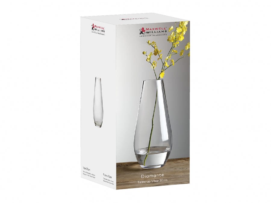 Maxwell & Williams GLASS VASE Maxwell & Williams Diamante Teardrop Vase 30cm CY0085 (7313533534297)