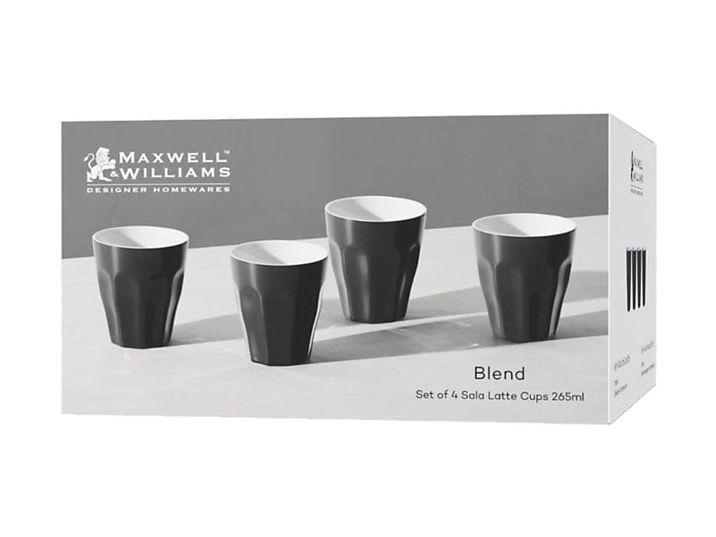 Maxwell & Williams MUG Maxwell & Williams Sala Latte Cup Set of 4 Black 265ml LM0039 (7504616685657)