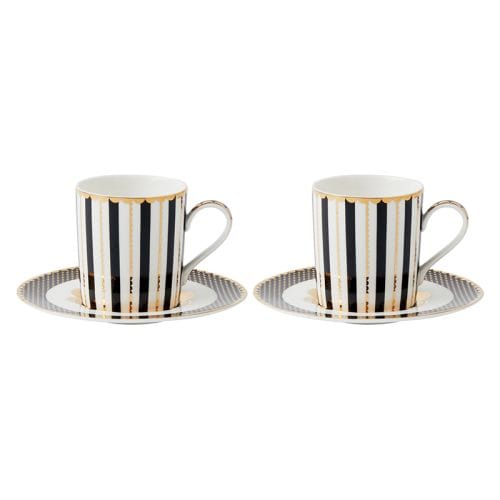 Maxwell & Williams MUG Maxwell & Williams Teas & C’s Regency Demi Cup & Saucer Set of 2 Black 100ml HV0486