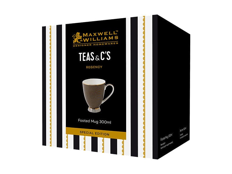 Maxwell & Williams MUG Maxwell & Williams Teas & C’s Regency Footed Mug Black 300ml HV0484