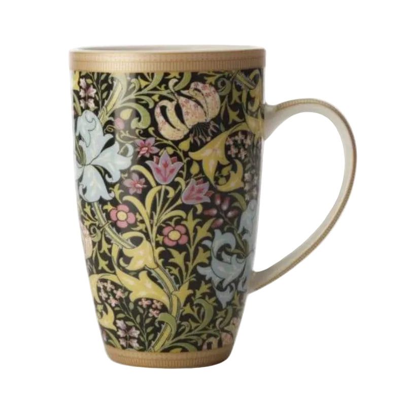 Maxwell & Williams MUG Maxwell & Williams William Morris Golden Lily Black Coupe Mug 420ML