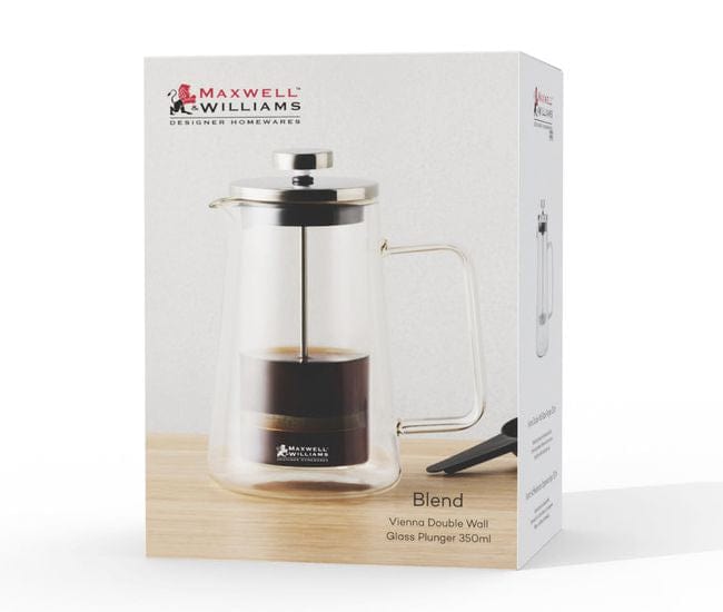 Maxwell & Williams MUGS Maxwell & Williams Blend Vienna Double Wall Plunger 350ML Clear Gift Boxed LQ0046 (7315114754137)