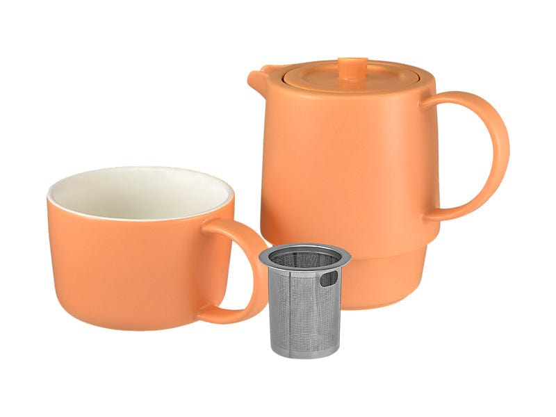 Maxwell & Williams MUGS Maxwell & Williams Cafe Life Tea for One With Infuser 450ML Apricot DI0551