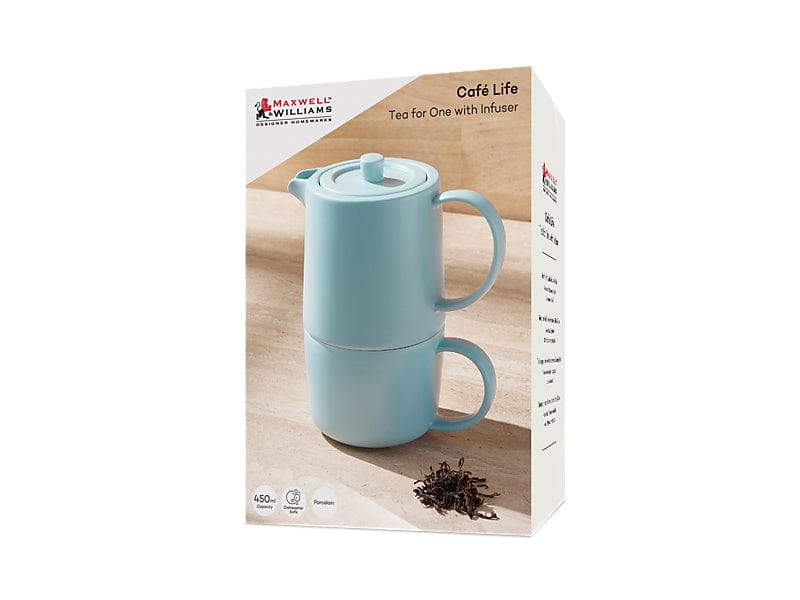 Maxwell & Williams MUGS Maxwell & Williams Cafe Life Tea for One With Infuser 450ML Cloud DI0541