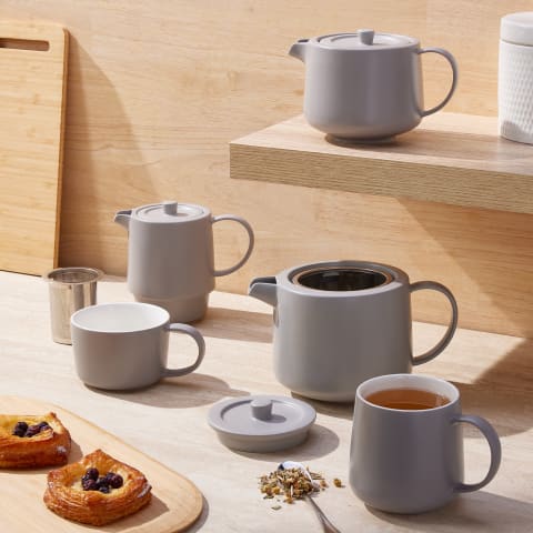 Maxwell & Williams MUGS Maxwell & Williams Cafe Life Tea for One With Infuser 450ML Grey DI0567