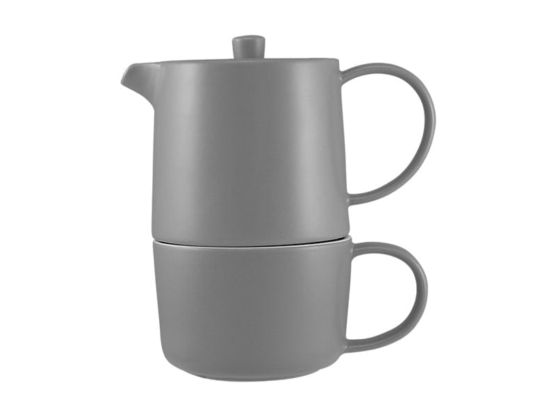 Maxwell & Williams MUGS Maxwell & Williams Cafe Life Tea for One With Infuser 450ML Grey DI0567