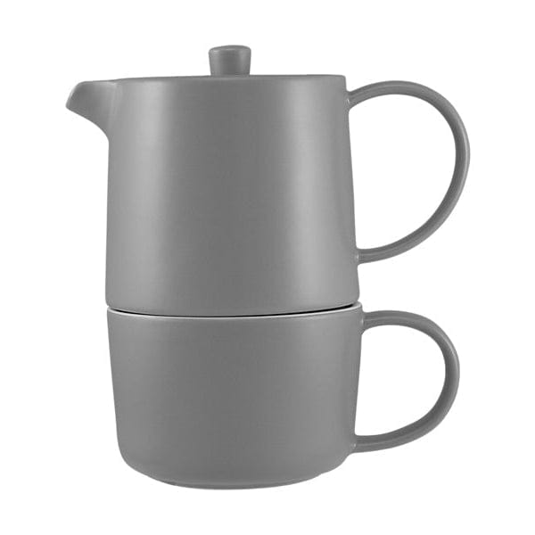 Maxwell & Williams MUGS Maxwell & Williams Cafe Life Tea for One With Infuser 450ML Grey DI0567