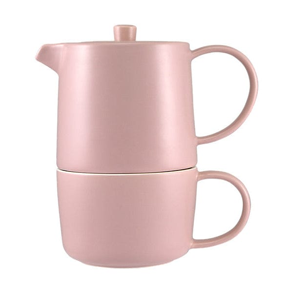 Maxwell & Williams MUGS Maxwell & Williams Cafe Life Tea for One With Infuser 450ML Rose DI0535