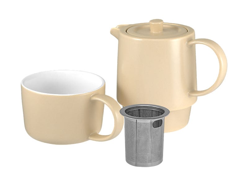 Maxwell & Williams MUGS Maxwell & Williams Cafe Life Tea for One With Infuser 450ML Sand DI0511