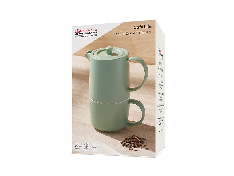 Maxwell & Williams MUGS Maxwell & Williams Cafe Life Tea for One With Infuser 450ML Seafoam DI0561