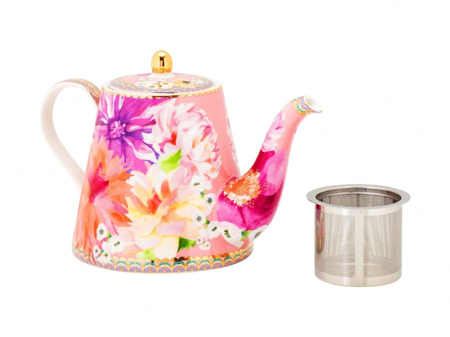 Maxwell & Williams MUGS Maxwell & Williams Dahlia Daze Teapot With Infuser 500ML Pink 500ml HV0352 (7269070078041)