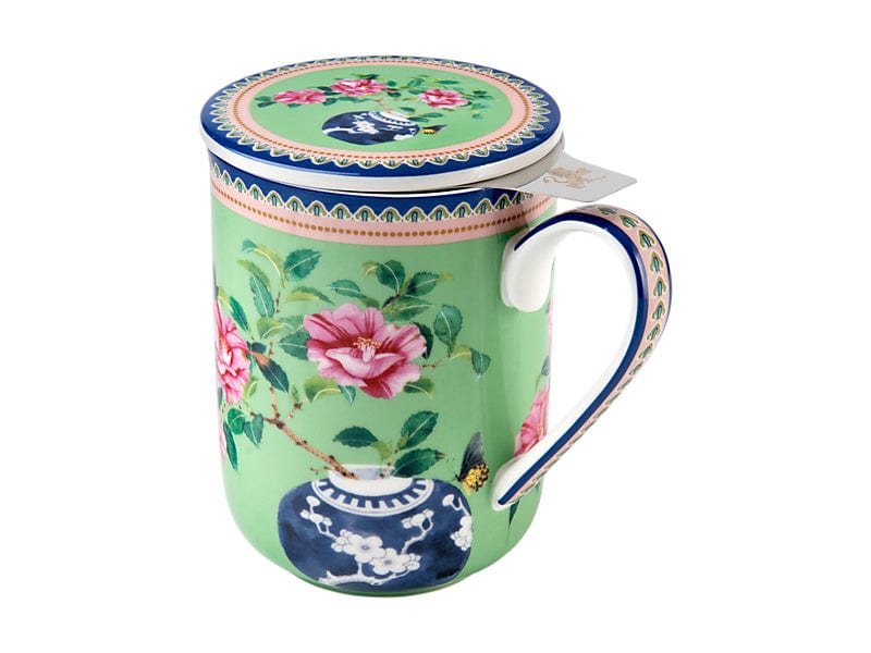 Maxwell & Williams MUGS Maxwell & Williams Gabby Malpas Jardin Mug With Infuser Camelia 340ml HV0388