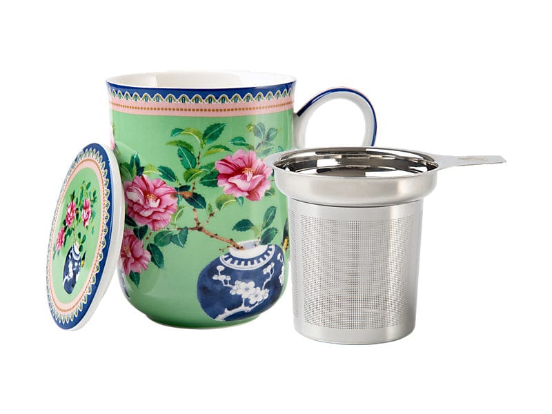 Maxwell & Williams MUGS Maxwell & Williams Gabby Malpas Jardin Mug With Infuser Camelia 340ml HV0388