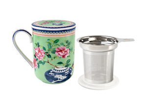 Maxwell & Williams MUGS Maxwell & Williams Gabby Malpas Jardin Mug With Infuser Camelia 340ml HV0388
